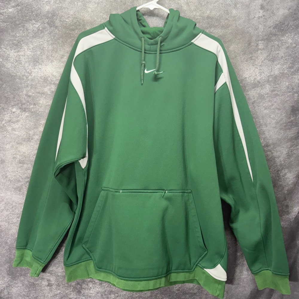 Vintage Y2K Nike Team Center Swoosh Pullover Hoodie Sweatshirt Mens L Green